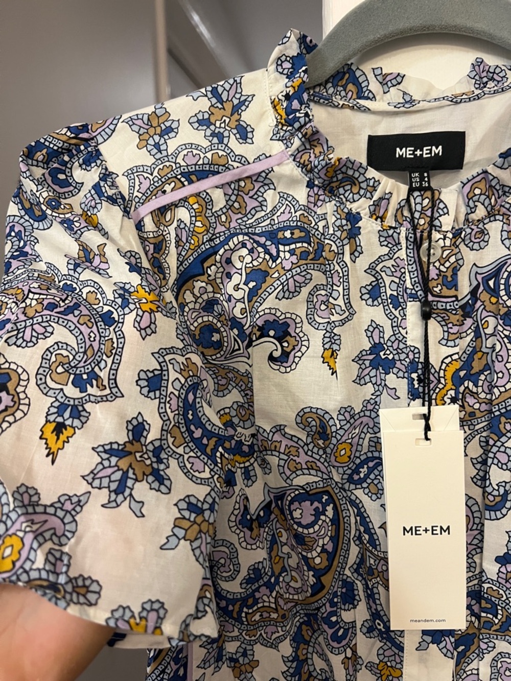 ME+EM Cotton Paisley Print Midi Dress,US4 - Picture 15 of 16